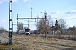 Tåg i Bergslagens reginatåg ankommer Storå station på väg söderut.