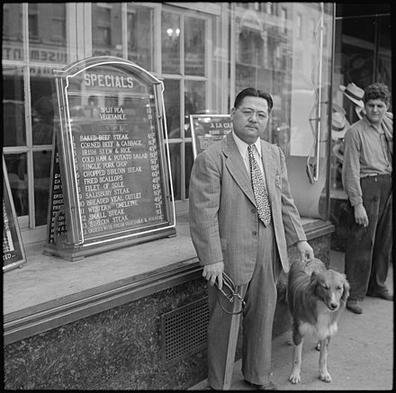 James Hatsuaki Wakasa and his dog in an undated photograph. A 63-year-old chef from San Francisco, Wakasa was shot and killed by a military sentry while walking his dog inside the barbed-wire fence.
