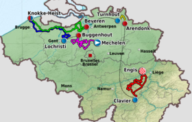 Karte Belgien-Rundfahrt 2012