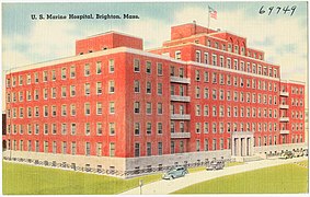 United States Marine Hospital (Boston) The Boston area hosted six incarnations of its Marine Hospital, including both the first and last to be constructed by the federal government. The last two of these exist: the 1857 hospital in Chelsea and the 1940 hospital in Brighton.[1][2][3][4][5][6] (Photos)