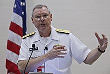 Kevin M. McCoy, president of Irving Shipbuilding Inc. 2013-2021 US Navy 110830-N-HW977-622 Vice Adm. Kevin McCoy, commander of Naval Sea Systems Command, delivers the keynote address at a luncheon during Fleet M.jpg