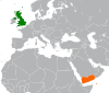 Location map for the United Kingdom and Yemen.