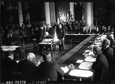 Greek prime minister Eleftherios Venizelos signing the Treaty of Sèvres