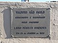 Placa de inauguração do Viaduto São Paulo. Ela se situa na parte de cima do viaduto, junto ao muro externo, no sentido Bairro-Centro.