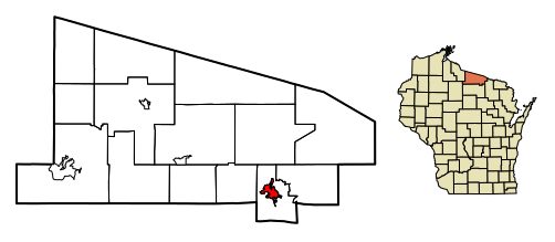 File:Vilas County Wisconsin Incorporated and Unincorporated areas Eagle River Highlighted.svg