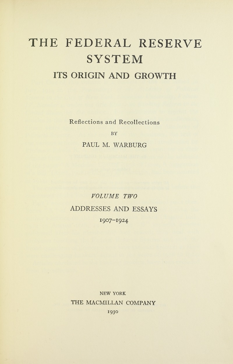 Paul Moritz Warburg Lossy-page1-800px-Warburg_-_Addresses_and_essays%2C_1930_-_5207026.tif