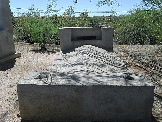 Grave-site of Henry Wickenburg in the Henry Wickenburg Pioneer Cemetery located in Adams Street. The cemetery was listed in the National Register of H