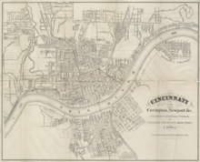 Map of Cincinnati in 1861 WilliamsCincinnatiDirectory 1861 page 1.png