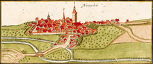 Ansicht von Winnenden im Jahr 1685, Kiesersche Forstkarte