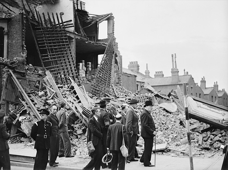 File:Winston Churchill visiting bomb-damaged areas of the East End of London, 8 September 1940. H3978.jpg