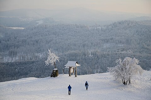 Winter in Beskid Śląski mountains, Ochodzita, Silesia