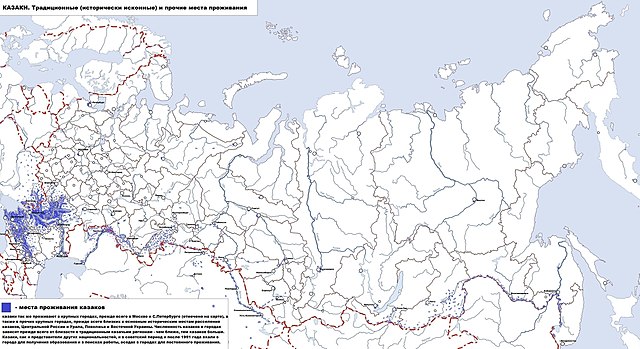 Distribution of Cossacks in Russia