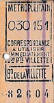 Ticket de correspondance remis pour un ticket aller-retour.