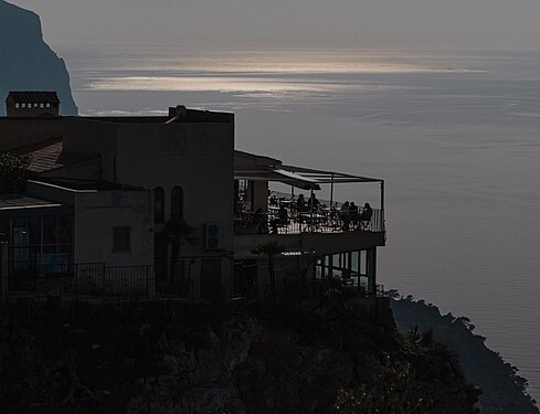 Restaurante ‘Es Grau’ in the Serra de Tramuntana in the backlight