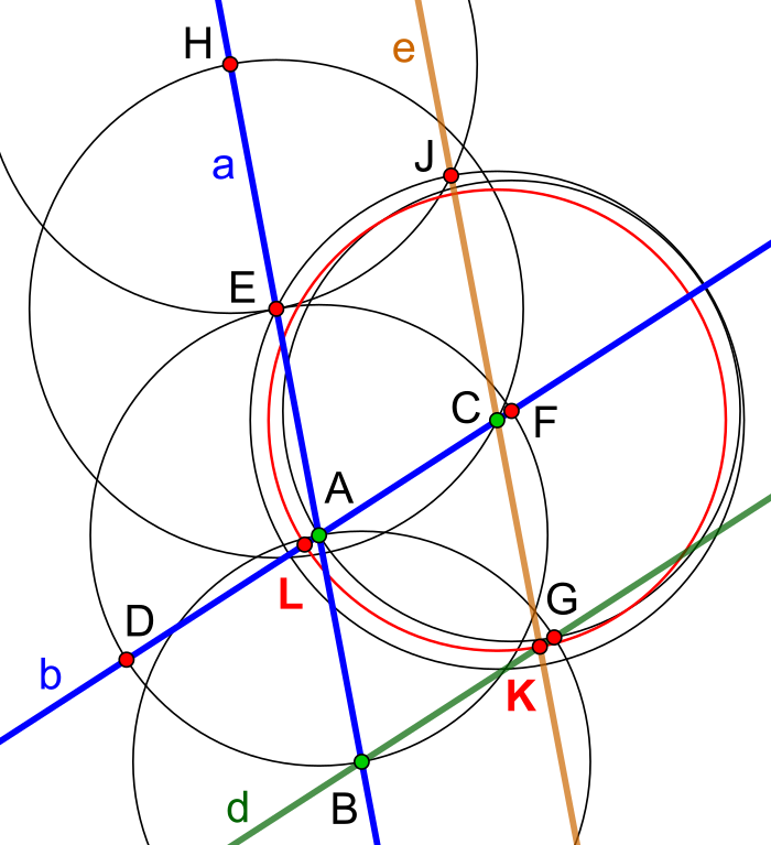 Kollabierender Zirkel, alternativer Beweis.