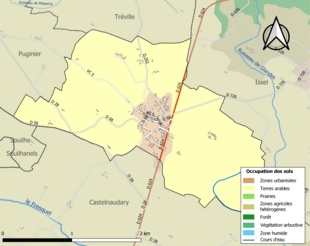 Kolorowa mapa przedstawiająca użytkowanie gruntów.