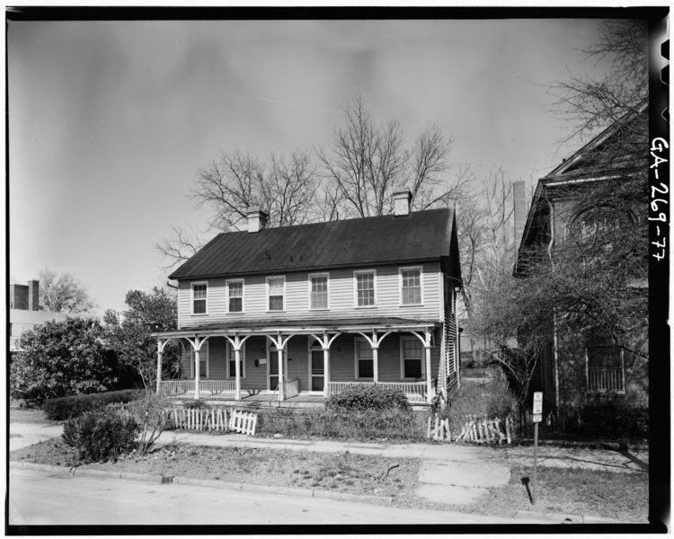 File:1327 and 1329 GREENE STREET FROM SOUTHEAST 56-62 - Greene Street Historic District, Greene Street, Gordon Highway to Augusta Canal Bridge, Augusta, Richmond County, GA HABS GA,123-AUG,56-77.tif