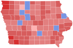1946 Iowa gubernatorial election results map by county.svg