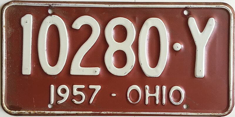 File:1957 Ohio license plate.JPG