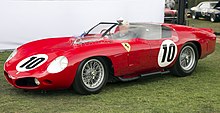 The winning Ferrari 250 TRI/61 of Gendebien and Hill 1961 Ferrari 250 TRI-61 at Greenwich 2021, front left.jpg