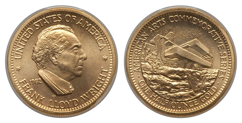 File:1982 Frank Lloyd Wright Half-Ounce Gold Medal.jpg