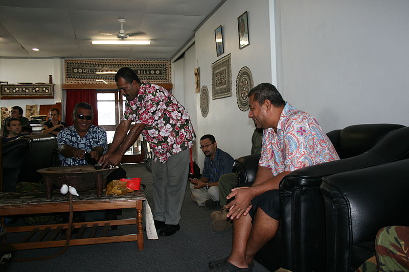 File:19 March 2010 – Australian and New Zealand officials are thanked by the Fijian National Disaster Management Office through a traditional ceremony, following the relief effort for Cyclone Tomas. Fiji 2010. Photo- AusAID (10655729756).jpg