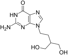 Formula strutturale del farmaco penciclovir