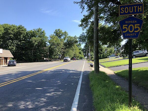 County Route 505 southbound on the east side of Dumont