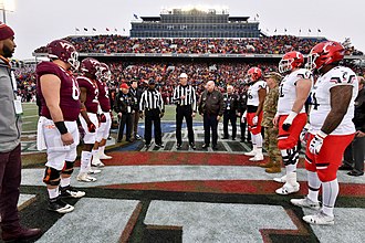 Coin toss prior to the 2018 game 2018 Military Bowl Coin Toss.jpg