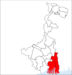Location of 24 Parganas District in West Bengal 24 Parganas.svg