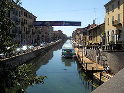 The Naviglio Grande canal near the Darsena