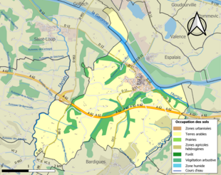 Kleurenkaart met landgebruik.