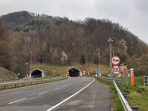 A1 Motorway Dramlje tunnel in Slovenia