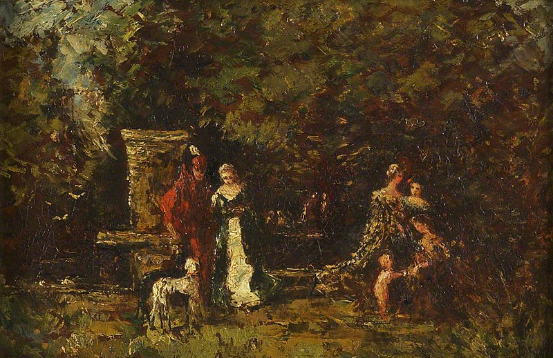 File:Adolphe Joseph Thomas Monticelli (1824-1886) - Elegant Figures in a Woodland Glade - K5927 - Bristol City Museum and Art Gallery.jpg