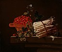 Adriaen Coorte - Stilleven met een kom aardbeien, kruisbessen en een bundel asperges op een tafel.jpg