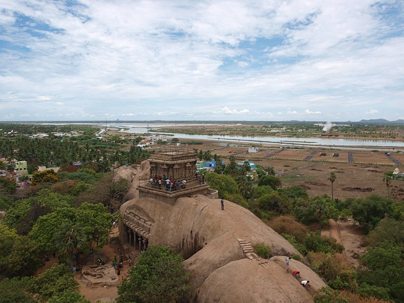 File:Aerial view of Mahishasuramardini Mandapam Mahabalipuram, India.jpg