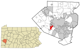 Allegheny County Pennsylvania incorporated and unincorporated areas Scott township highlighted.svg