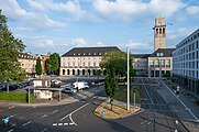 ]] with town hall tower (Rathausturm)) photographed from Bicycle expressway RS 1