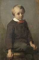 Portrait of a boy label QS:Len,"Portrait of a boy" label QS:Lnl,"Portret van een jongen" . 1856. oil on canvas medium QS:P186,Q296955;P186,Q12321255,P518,Q861259 . 86 × 57.5 cm (33.8 × 22.6 in). Amsterdam, Rijksmuseum Amsterdam.