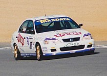 Kaye driving the Barwell Motorsport Honda Accord at Brands Hatch during the 2000 British Touring Car Championship season. BTCC 2000 James Kaye.jpg