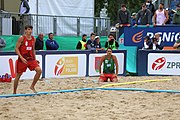 Deutsch: Beachhandball Europameisterschaften 2019 (Beach handball Euro); Tag 6: 7. Juli 2019 – Spiel um Platz Drei, Männer, Ungarn-Russland 2:0 (26:20, 23:22) English: Beach handball Euro; Day 6: 7 July 2019 – Men's Bronze Medal Match – Hungary-Russia 2:0 (26:20, 23:22)