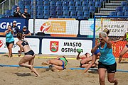 Deutsch: Beachhandball Europameisterschaften 2019 (Beach handball Euro); Tag 2: 3. Juli 2019 – Frauen, Vorrunde Gruppe D, Ukraine-Deutschland 2:0 (23:22, 32:24) English: Beach handball Euro; Day 2: 3 July 2019 – Women Preliminary Round Group D – Ukraine-Germany 2:0 (23:22, 32:24)