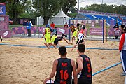 Deutsch: Beachhandball bei den Olympischen Jugendspielen 2018; Tag 5, 10. November 2018; Jungs, Platzierungsrunde - Venezuela-Paraguay 2:0 English: Beach handball at the 2018 Summer Youth Olympics at 11 October 2018 – Boys Consolation Round – Venezuela-Paraguay 2:0