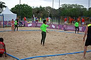 Deutsch: Beachhandball bei den Olympischen Jugendspielen 2018; Tag 5, 10. November 2018; Mädchen, Platzierungsrunde - Mauritius-Venezuela 0:2 English: Beach handball at the 2018 Summer Youth Olympics at 11 October 2018 – Girls Consolation Round – Mauritius-Venezuela 0:2