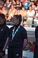 Deutsch: Beachhandball bei den Olympischen Jugendspielen 2018 in Buenos Aires; Tag 7, 13. Oktober 2018; Medaillenzeremonie Mädchen - Gold: Argentinien, Silber: Kroatien, Bronze: Ungarn English: Beach handball at the 2018 Summer Youth Olympics in Buenos Aires at 13 October 2018 – Medal Ceremony Girls - Gold: Argentina, Silver: Croatia, Bronze: Hungary Español: Handball de playa en los Juegos Olimpicos de la Juventud Buenos Aires 2018 en 13 de octubre de 2018 – Medalla Ceremonia para niñas - Oro: Argentina, Plata: Croacia, Bronce: Hungría