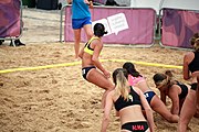 Deutsch: Beachhandball bei den Olympischen Jugendspielen 2018; Tag 6, 12. Oktober 2018; Mädchen, Hauptrundenspiel – Chinesisch Taipei (Taiwan)-Paraguay 0:2 English: Beach handball at the 2018 Summer Youth Olympics at 12 October 2018 – Girls Main Round – Chinese Taipei (Taiwan)-Paraguay 0:2