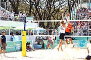 Deutsch: Beachvolleyball bei den Olympischen Jugendspielen 2018; Tag 8, 14. Oktober 2018; Mädchen, Achtelfinale – Mexiko-China 0:2 (15–21/16–21) English: Beach volleyball at the 2018 Summer Youth Olympics at 14 October 2018 – Girls Round of 16 – Mexico-China 0:2 (15–21/16–21)