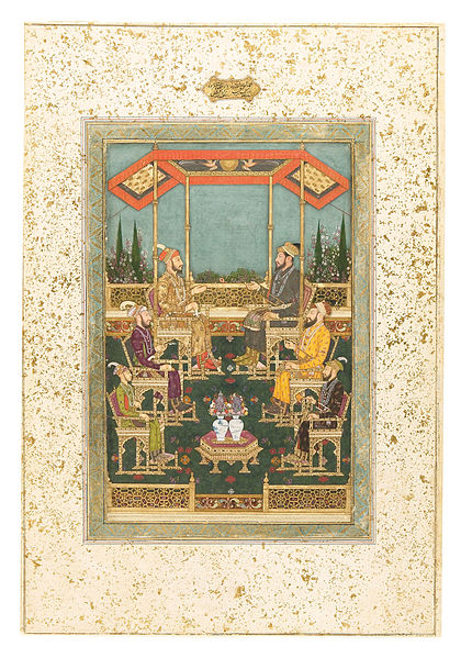 File:Bhavanidas. Darbar scene with four sons and two grandsons of Shah Jahan. 1700-1710, San Diego Museum of Art..jpg