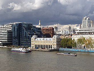 Old Billingsgate Fish Market, London, where Stockhausen performed Oktophonie on 25 October 2005 Billingsgate Market - geograph.org.uk - 79758.jpg