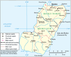 Mapa ostrova Bioko